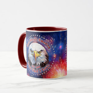 Taza Dios Bendiga América Tierra Que Marrón Águila Fueg
