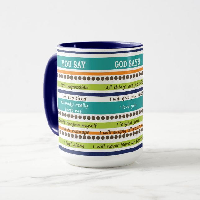 Taza DIOS DICE: Versos de la Biblia Inspiradora (Anverso izquierdo)
