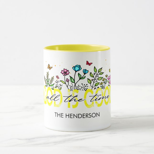 TAZA "DIOS ES BUENO TODO EL TIEMPO" CITA CRISTIANA (Centro)