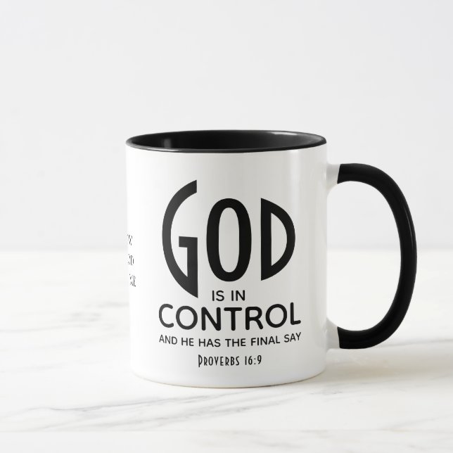 Taza DIOS ESTÁ EN CONTROL DE LOS cristianos Inspiradore (Derecha)