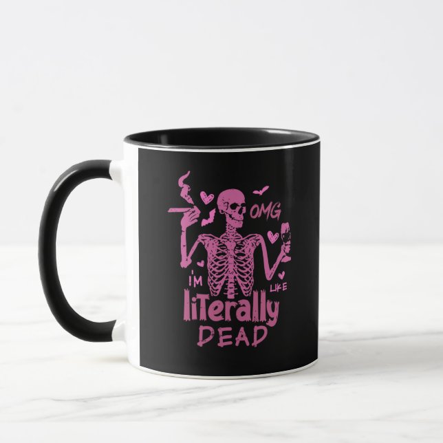 Taza Dios mío, soy como Halloween de esqueleto literalm (Izquierda)