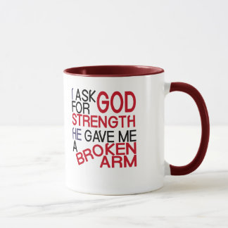 Taza Dios quebrado de la forma del brazo