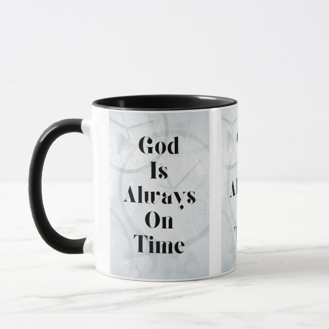Taza Dios Siempre Está A Tiempo Mug De Dos Tonos (Izquierda)