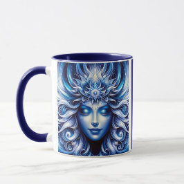 Taza Diosa Cabeza Azul Celestial Enero -