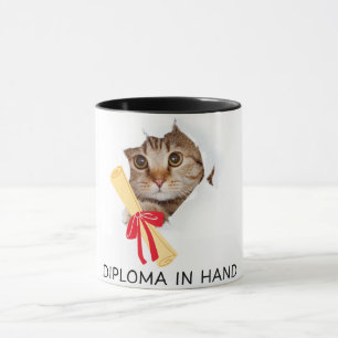 Taza Diploma en gato de curso suave