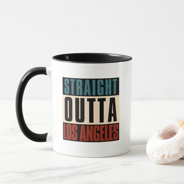 Taza Directamente fuera de Los Angeles California CA EE (Con donut)