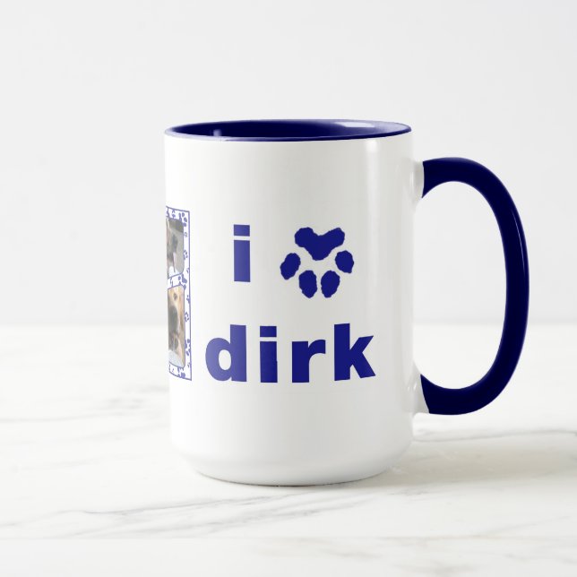 Taza Dirk "amor de la taza" en azules marinos (Derecha)