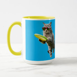 Taza Disco de Golf Gatito Divertido