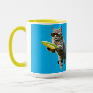 Taza Disco de Golf Gatito Divertido