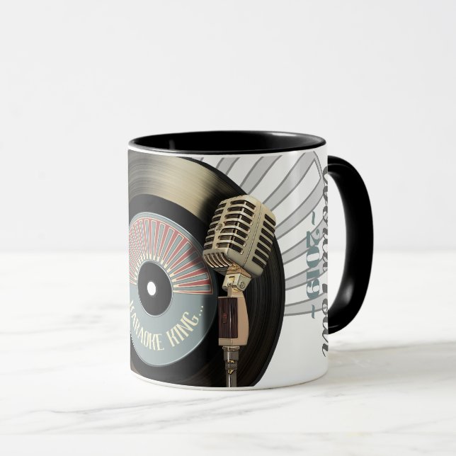 Taza Disco de vinilo divertido de rey Retro del Karaoke (Anverso derecho)