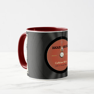 Taza Disco de vinilo personalizado de la roca del