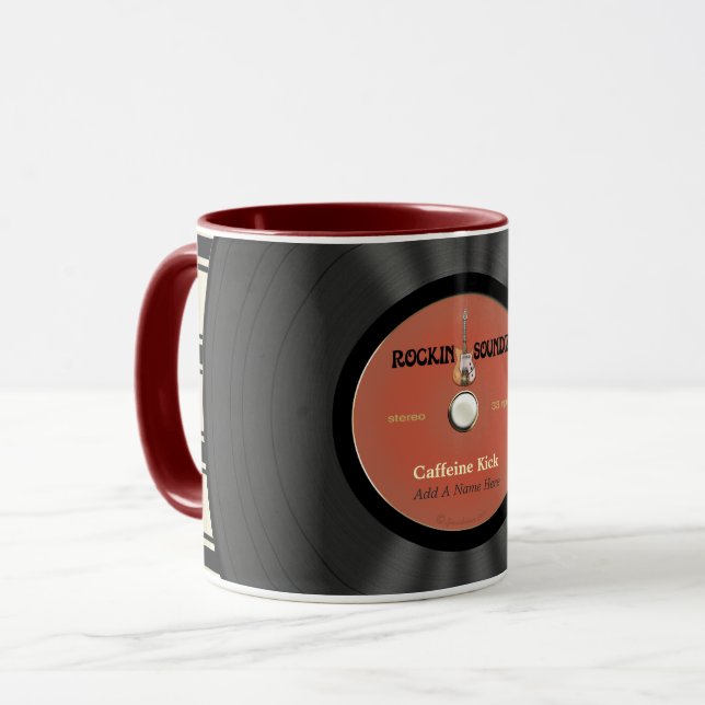 Taza Disco de vinilo personalizado de la roca del (Anverso izquierdo)