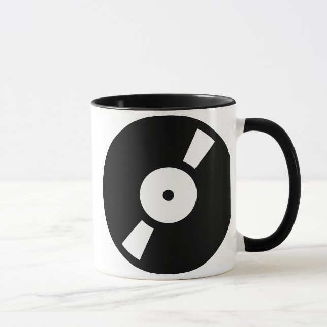 Taza disco de vinilo retro, disco de vinilo retro (Derecha)