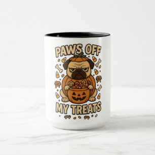 Taza Disculpa, Mis Golosinas Disfraz de Pug Gruñón de H