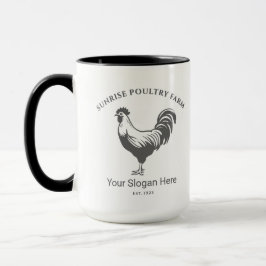 Taza diseñada con granja de pollos
