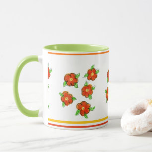 Taza Diseñador de flores de naranja