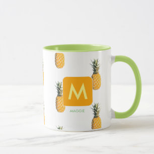 Taza diseñar tu propia inicial con piñas