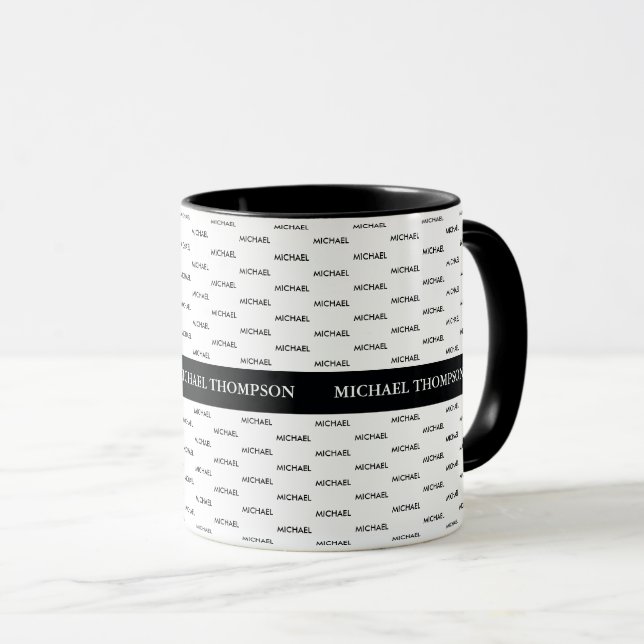Taza diseñe su propio y moderno blk. mug con nombres (Anverso derecho)