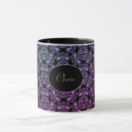 Taza Diseño abstracto azul púrpura rosa