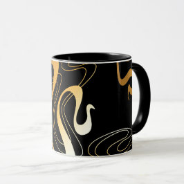 Taza Diseño abstracto clásico amarillo y negro