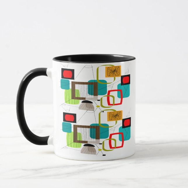 Taza Diseño abstracto de inspiración atómica (Izquierda)