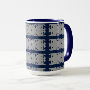 Taza Diseño abstracto de navy y gris