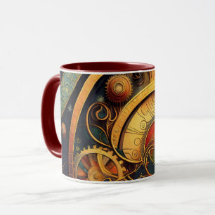 Taza Diseño abstracto de relojería Steampunk