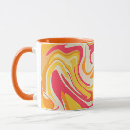 Taza Diseño abstracto de remolino en tonos cálidos