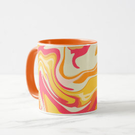 Taza Diseño abstracto de remolino en tonos cálidos