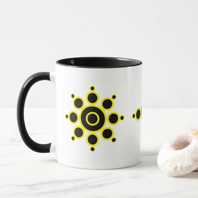 Taza Diseño abstracto elegante de Sun (Con donut)