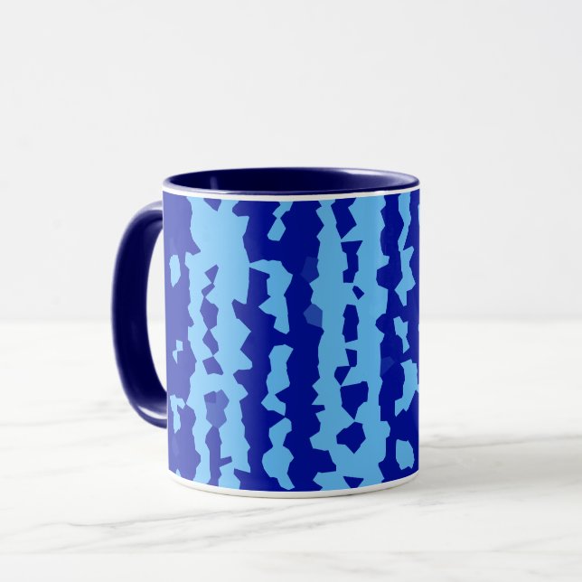 Taza Diseño abstracto irregular azul cyan (Anverso izquierdo)