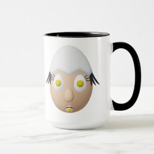 Taza Diseño adorable de personaje de huevo extravagante