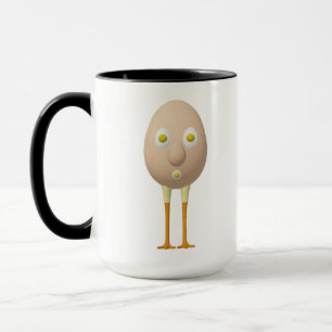 Taza Diseño adorable de personaje de huevo extravagante
