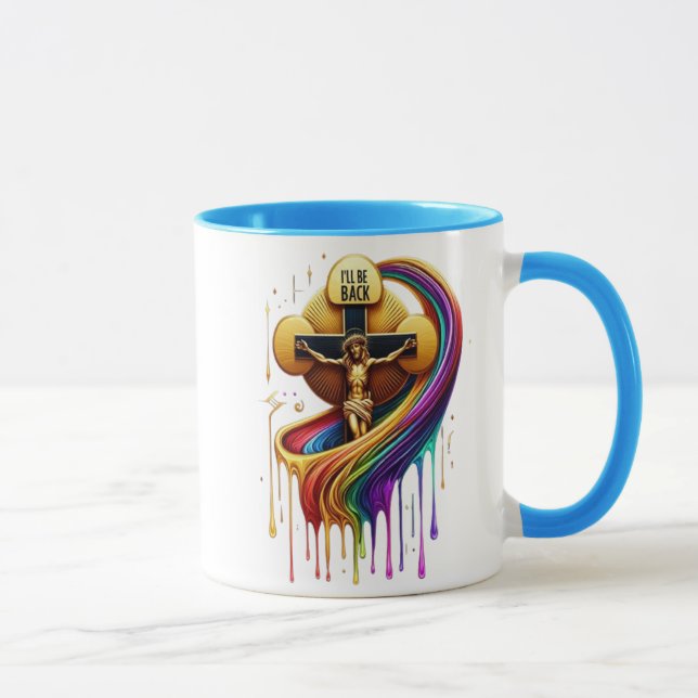 Taza Diseño artístico contemporáneo de figura crucifica (Derecha)