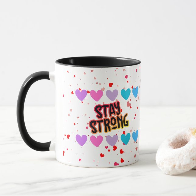 Taza Diseño artístico de tipografía fuerte (Con donut)