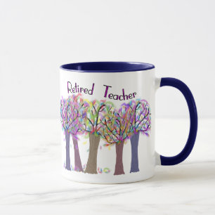 Taza Diseño artsy jubilado de los árboles del profeso