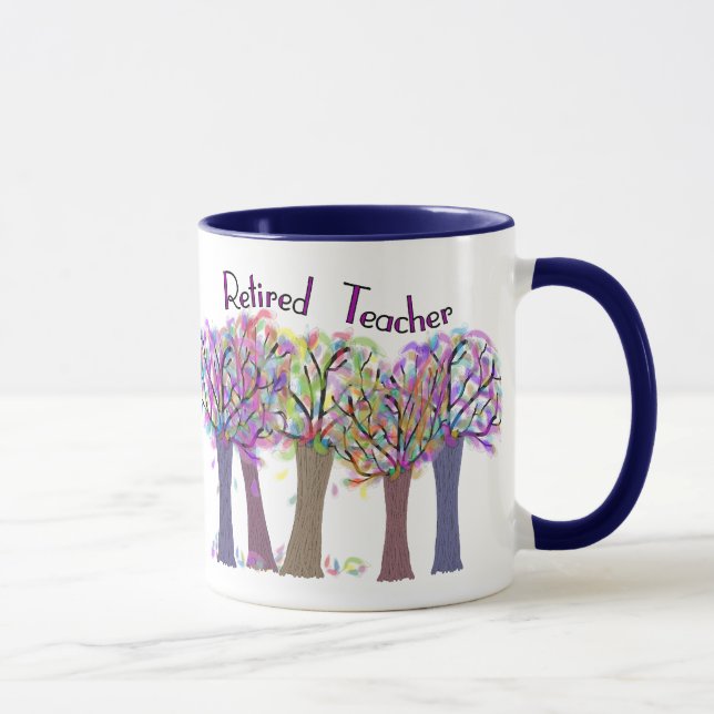 Taza Diseño artsy jubilado de los árboles del profesor (Derecha)