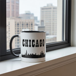 Taza Diseño Audaz Con Icónica Línea Aérea Chicago City