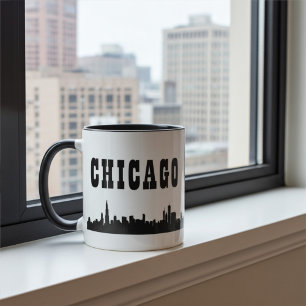 Taza Diseño Audaz Con Icónica Línea Aérea Chicago City