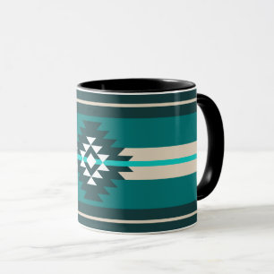 Taza diseño azteca en color turquesa