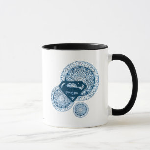 Taza Diseño azul del círculo de Supergirl