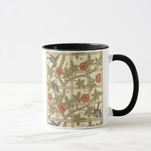 Taza Diseño azul y anaranjado del papel pintado del