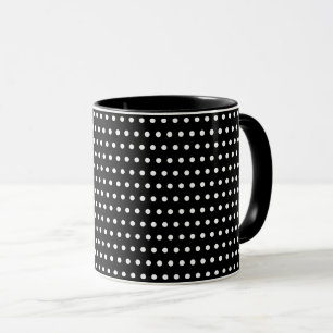 Taza Diseño Blanco Y Negro, Patrón De Puntos Pequeños
