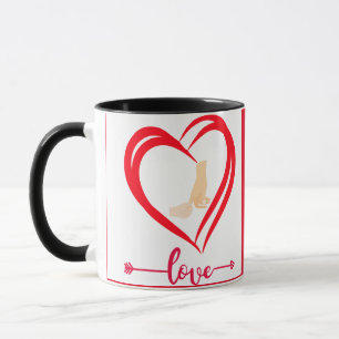 Taza Diseño cardíaco, mano tendida, pareja Velentine-da