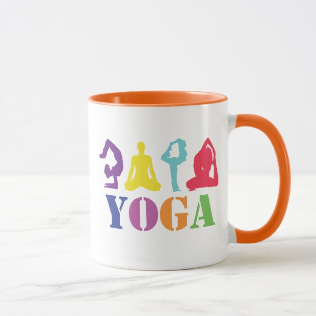 Taza Diseño colorido lindo de la yoga (Derecha)