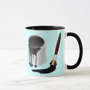 TAZA DISEÑO CREATIVO DE PINTURA Y PINTURA NEGRA