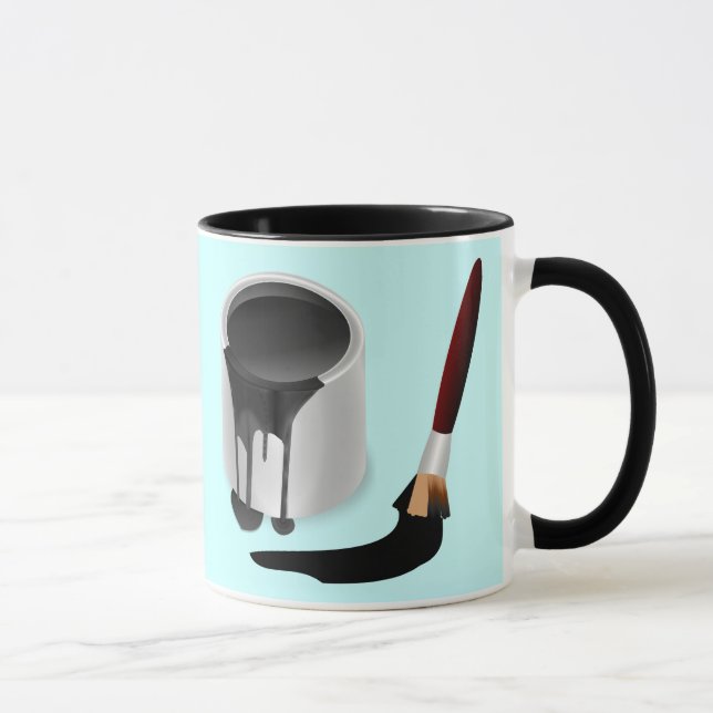 TAZA DISEÑO CREATIVO DE PINTURA Y PINTURA NEGRA (Derecha)