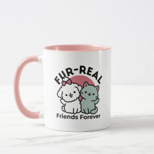 Taza Diseño 'Cuatro amigos reales para siempre' de gato
