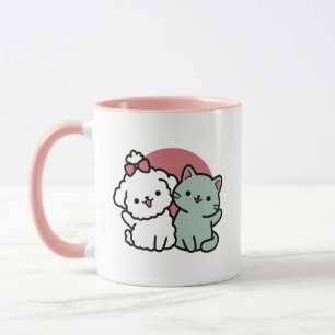 Taza Diseño 'Cuatro amigos reales para siempre' de gato