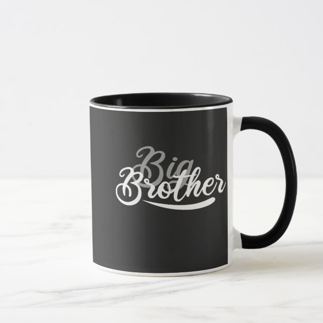Taza diseño cursivo de hermano mayor blanco. (Derecha)